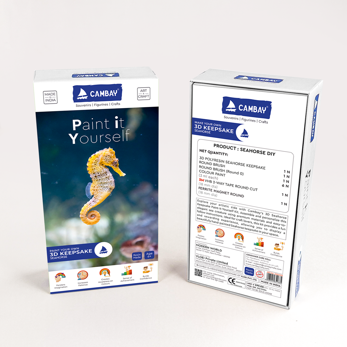 3D Seahorse Paint it Yourself Kit